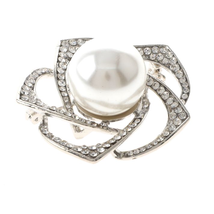 Medium Size Crystal Rose Brooch
