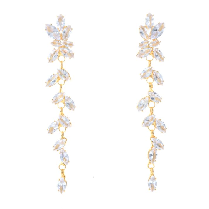 Cubic Zirconia Dangle Post Earrings