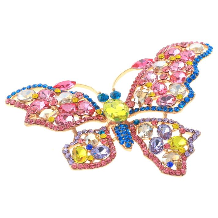 Large Crystal Butterfly Brooch