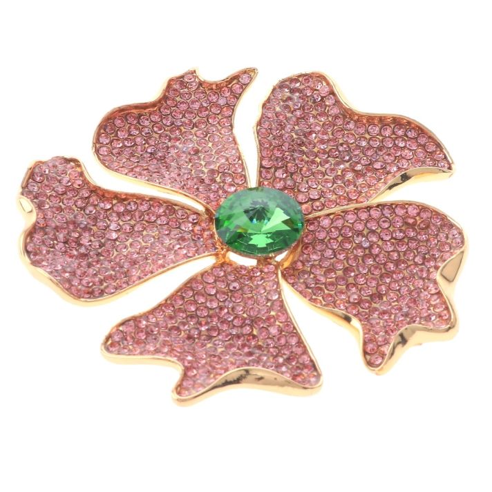 Large Crystal Flower Brooch