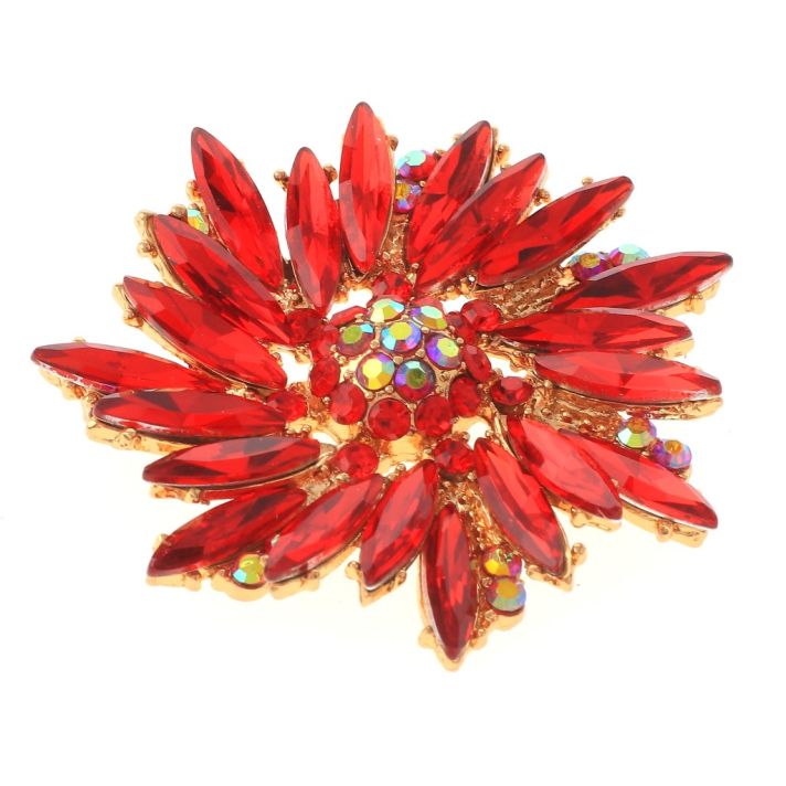 Crystal Flower Brooch