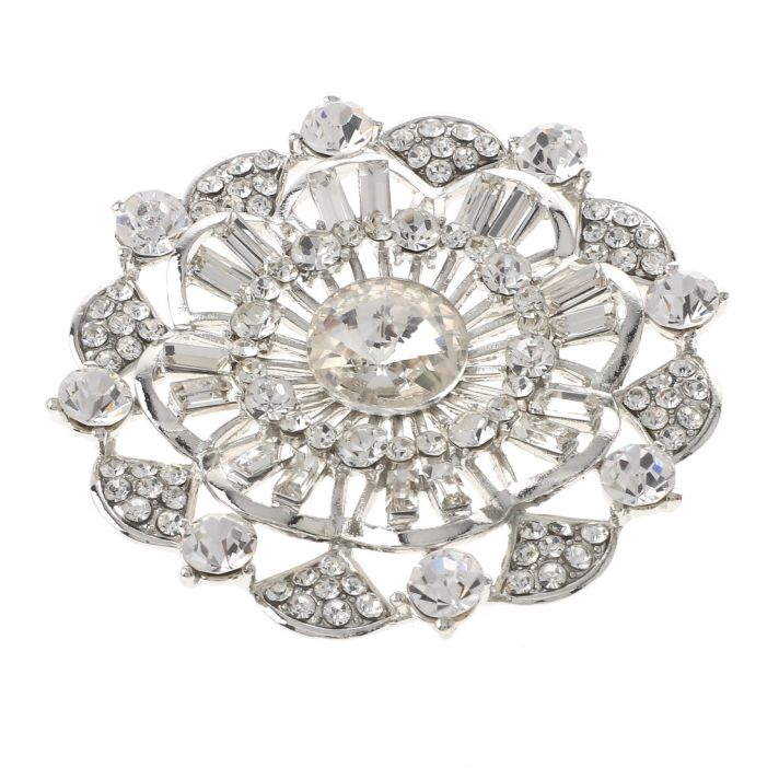 Crystal Flower Brooch