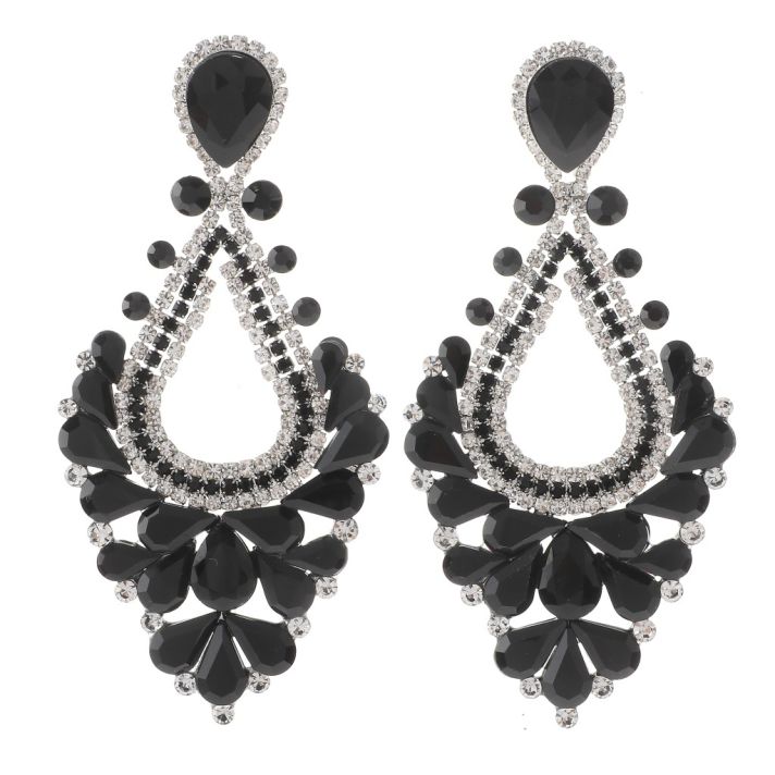 Large Rhinestone Chandelier Earrings