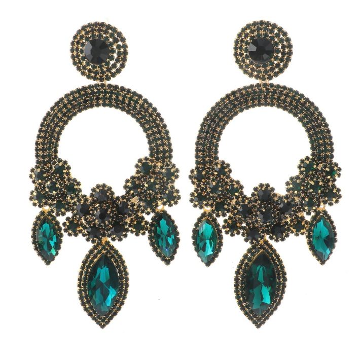 Large Rhinestone Chandelier Earrings