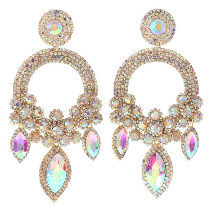 Large Rhinestone Chandelier Earrings