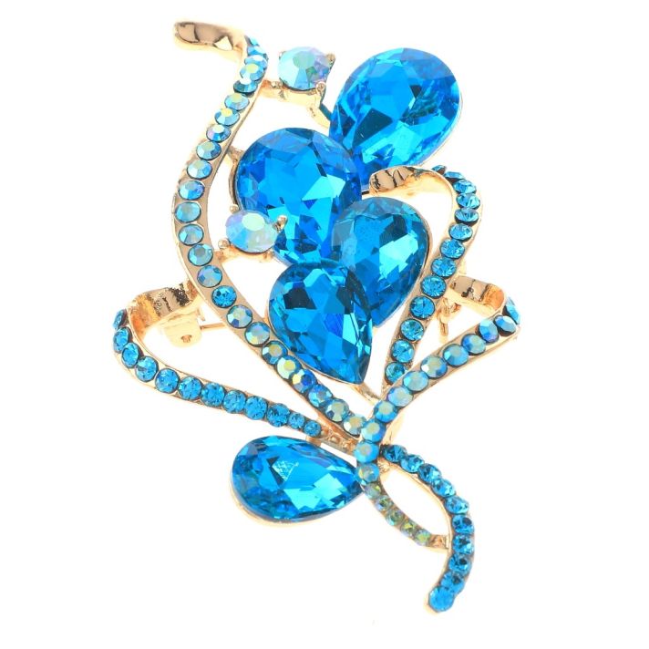 Crystal Flower Brooch