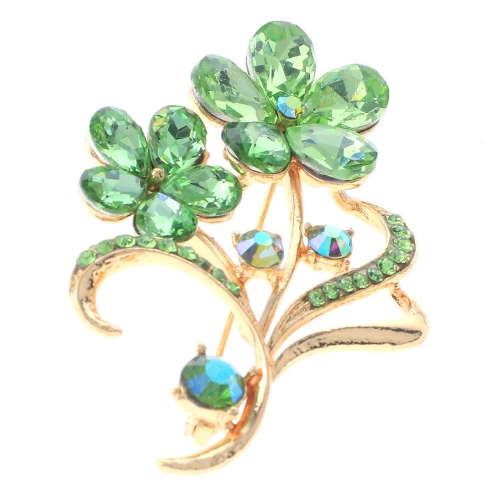 Crystal Flower Brooch