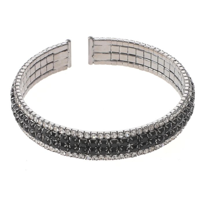 Rhinestone Stretch Cuff Bracelet 