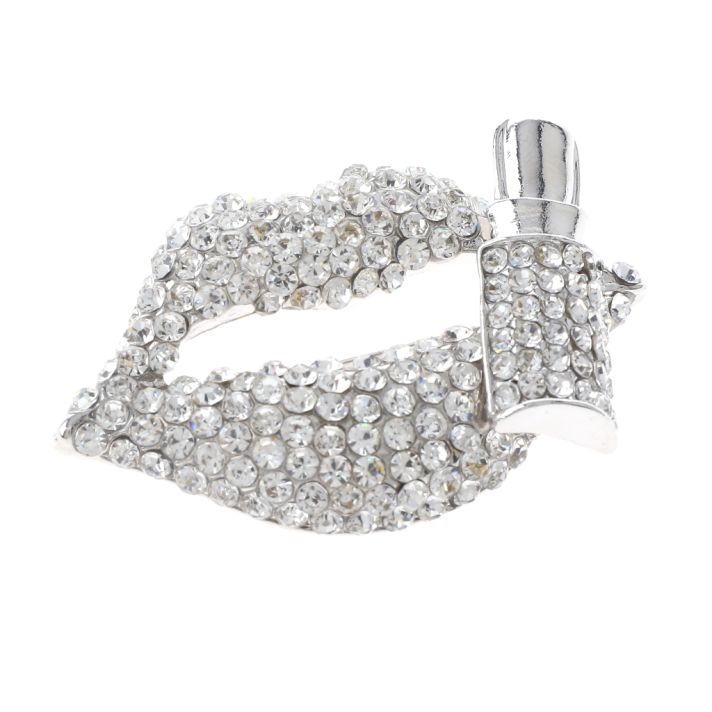 Crystal Lips Brooch