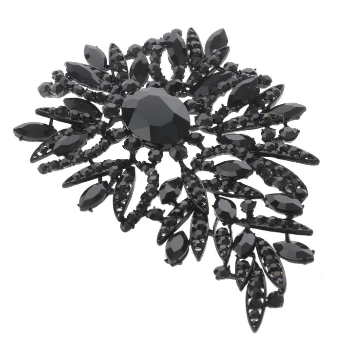Extra Large Crystal Flower Brooch