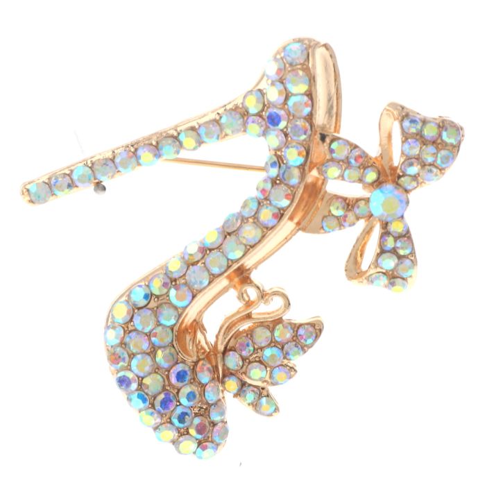 Crystal High Heel Shoe Brooch