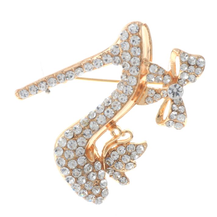 Crystal High Heel Shoe Brooch
