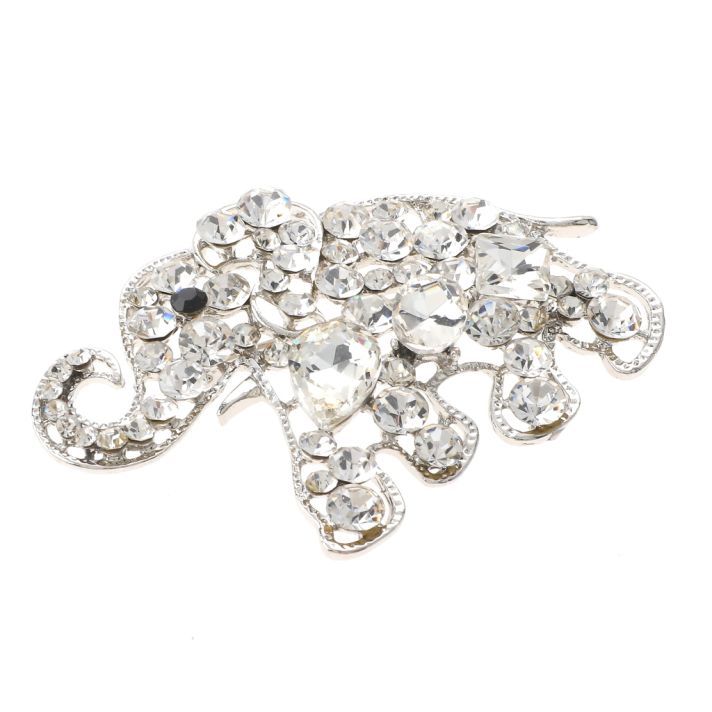 Crystal Elephant Brooch