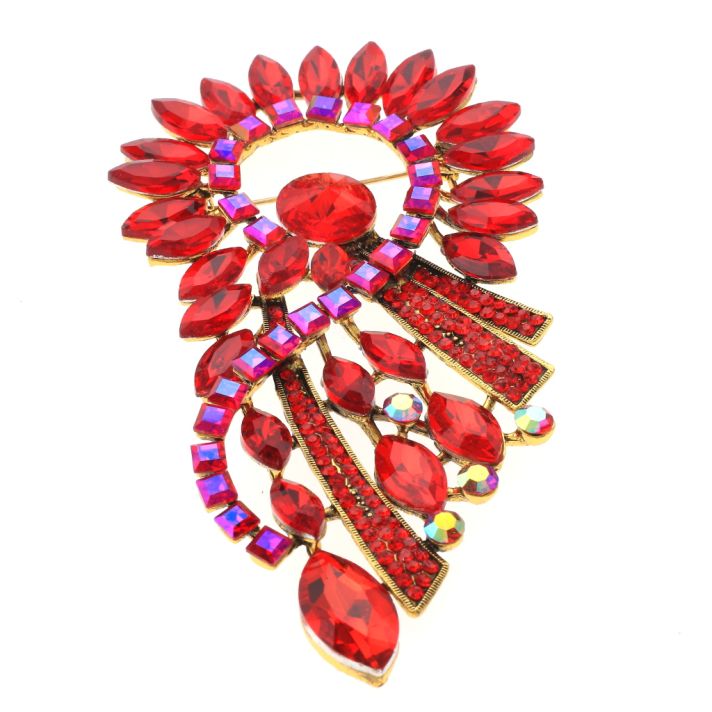 Extra Large Crystal Flower Brooch