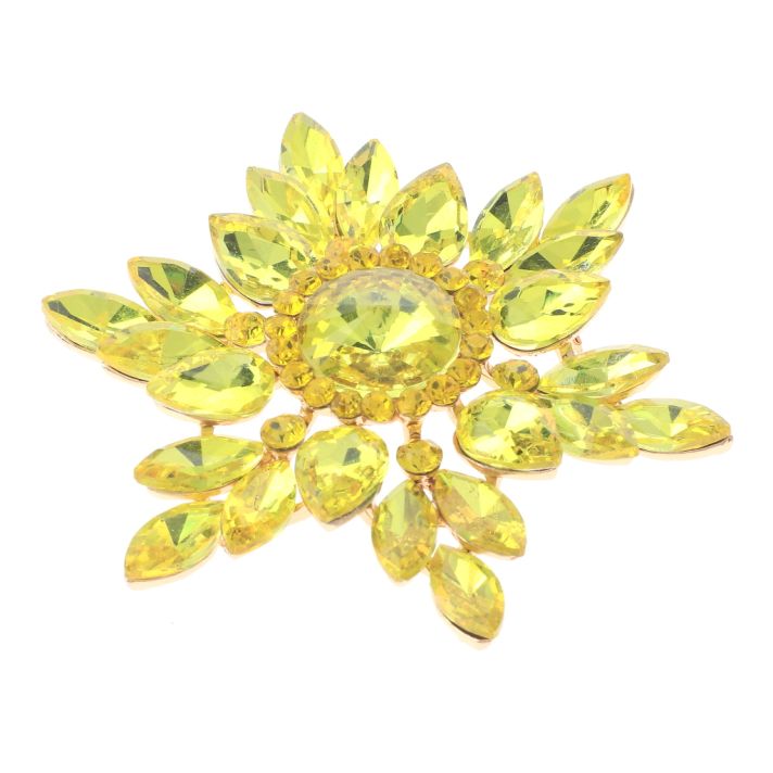 Large Crystal Flower Brooch