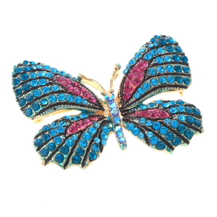 Rhinestone Butterfly Brooch  