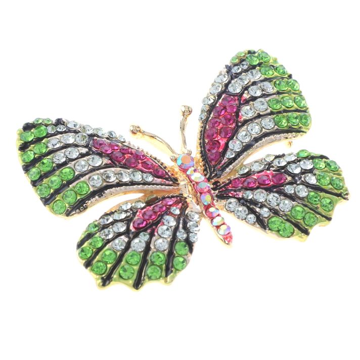 Rhinestone Butterfly Brooch  