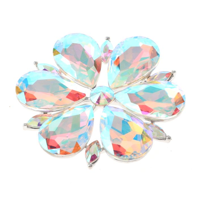 Large Crystal Flower Brooch