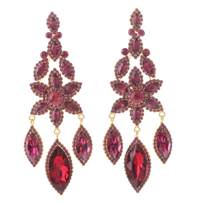 Large Rhinestone Chandelier Earrings