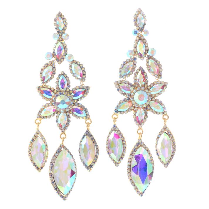 Large Rhinestone Chandelier Earrings