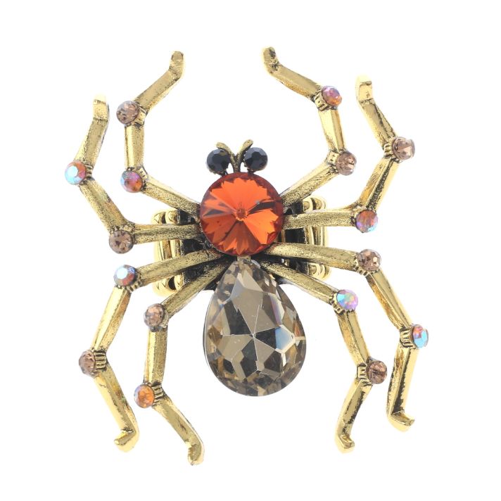 Crystal Spider Stretch Ring