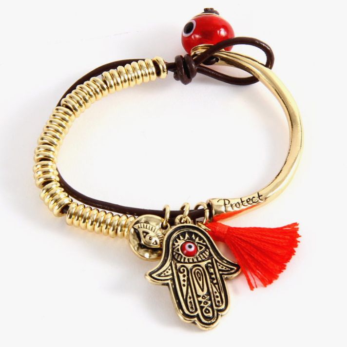 Hamsa Evil Eye Charm Fashion Bracelet 