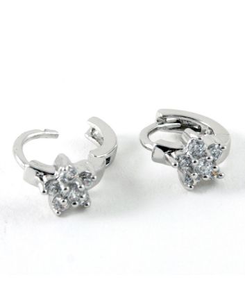 Cubic Zirconia Hoop Earrings 