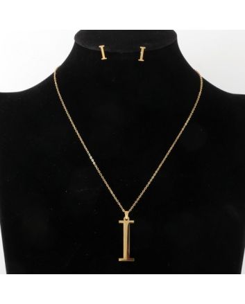 Stainless Steel Pendant Earring Set
