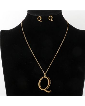 Stainless Steel Pendant Earring Set