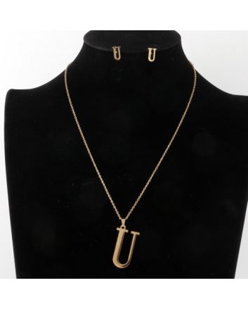 Stainless Steel Pendant Earring Set