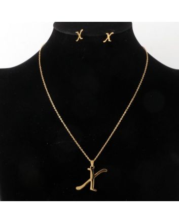 Stainless Steel Pendant Earring Set