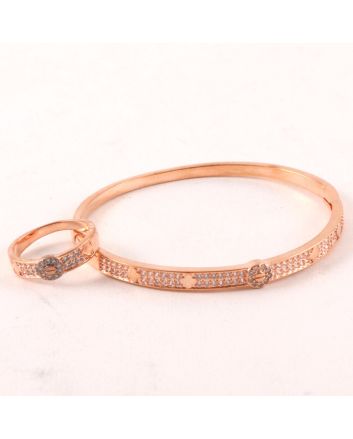 CZ Cuff Bracelet / Ring Set