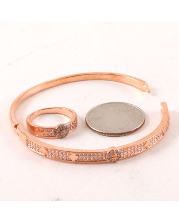 CZ Cuff Bracelet / Ring Set