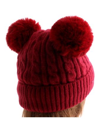 Fashion Knit Beanie Pom Pom Hat