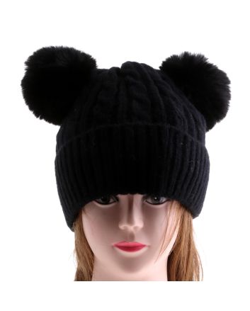 Fashion Knit Beanie Pom Pom Hat
