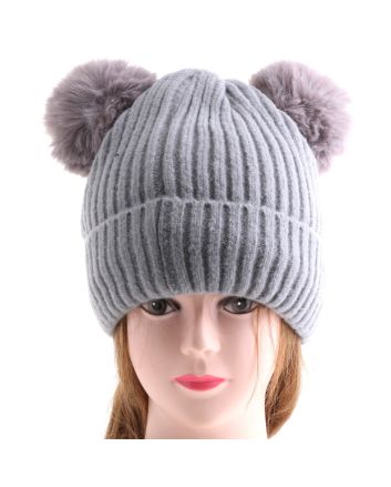 Fashion Knit Beanie Pom Pom Hat