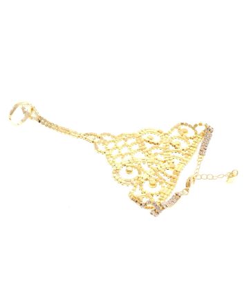 RHINESTONE BRACELET WITH RING