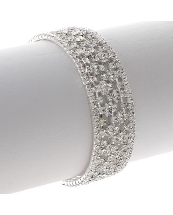 Rhinestone Stretch Cuff Bracelet 