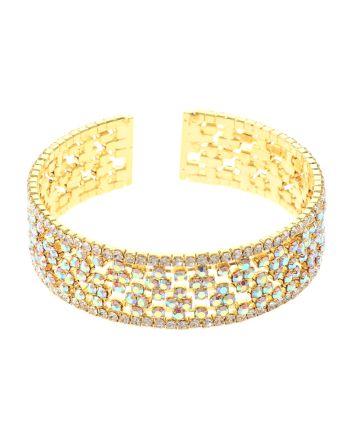 Rhinestone Stretch Cuff Bracelet 