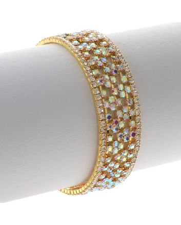Rhinestone Stretch Cuff Bracelet 
