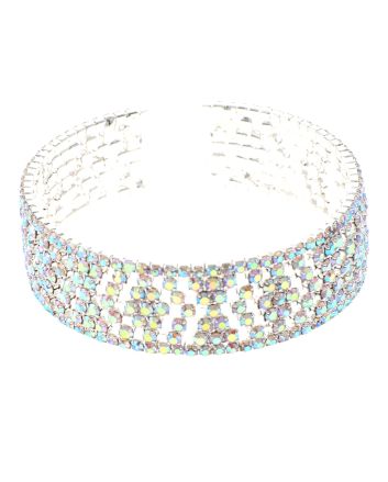Rhinestone Stretch Cuff Bracelet 