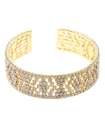 Rhinestone Stretch Cuff Bracelet 