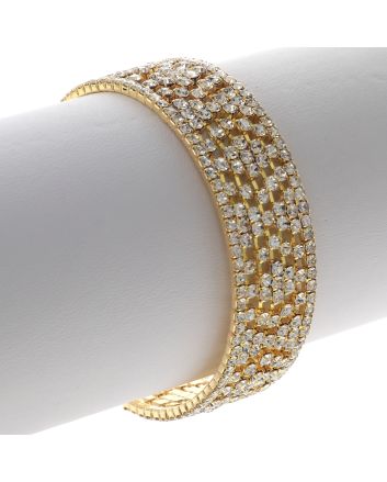 Rhinestone Stretch Cuff Bracelet 