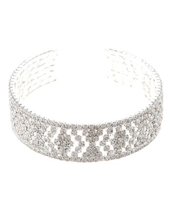 Rhinestone Stretch Cuff Bracelet 