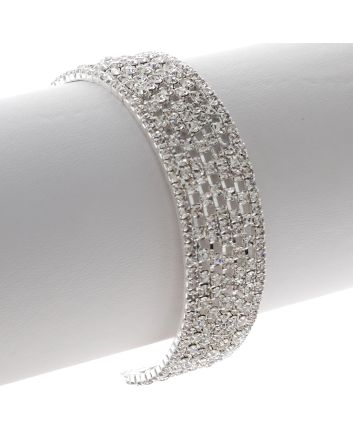 Rhinestone Stretch Cuff Bracelet 
