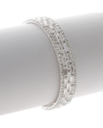 Rhinestone Stretch Cuff Bracelet 