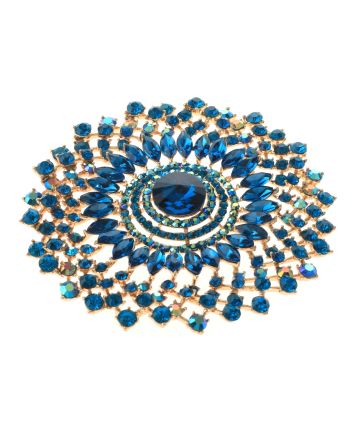 Large Crystal Flower Brooch