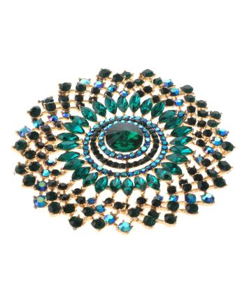 Large Crystal Flower Brooch