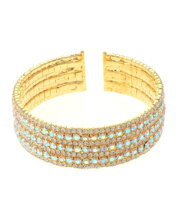 Rhinestone Stretch Cuff Bracelet 