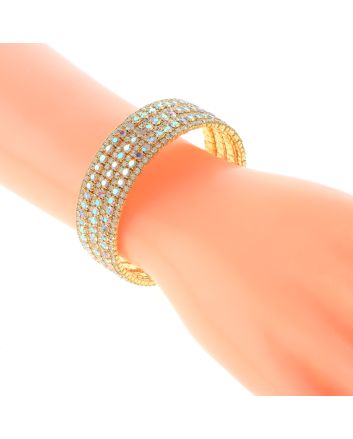Rhinestone Stretch Cuff Bracelet 